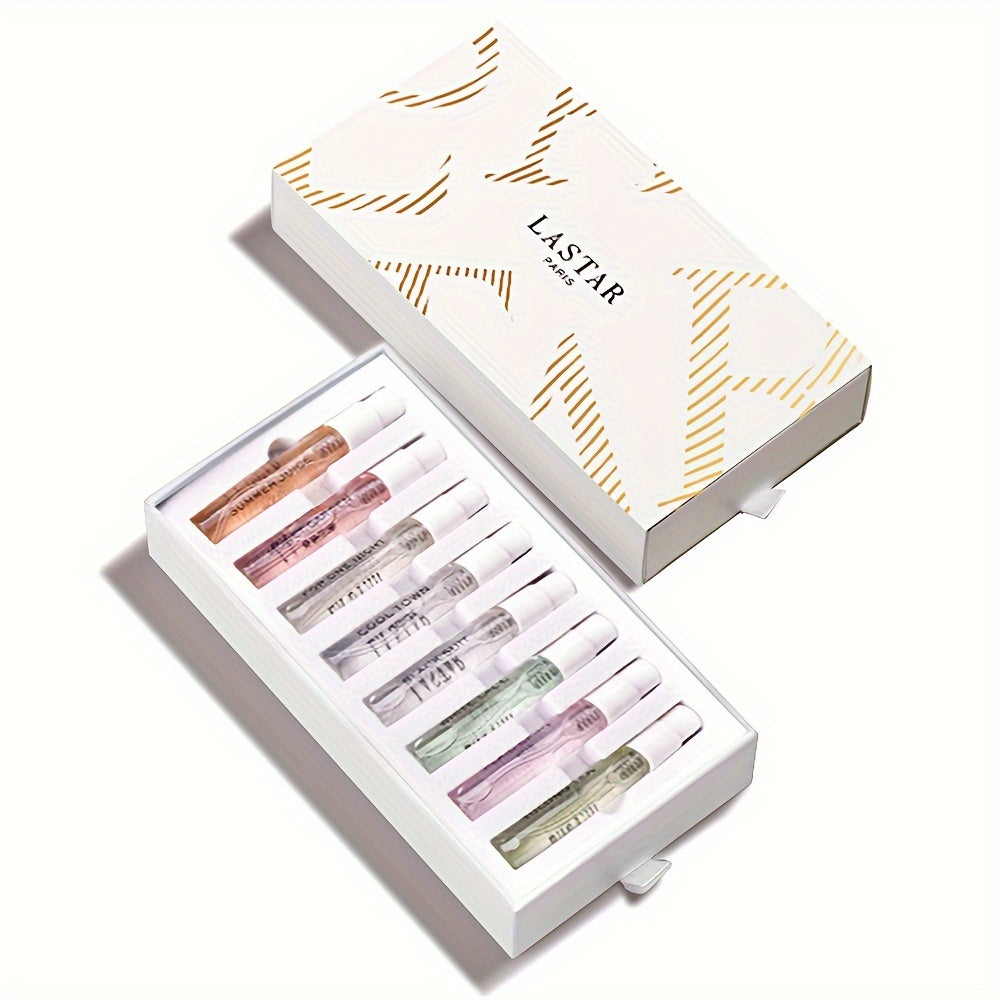 LASTAR Caja de Regalo de Perfume, 8 Bolsillos de Perfume, Fragancia Fresca para Mujer Perfume Duradero, Flores de Frutas Amaderadas con Combinación de Aromas Diferentes, Artículo Esencial para el Hogar, Citas y Viajes, Buen Regalo de Vacaci