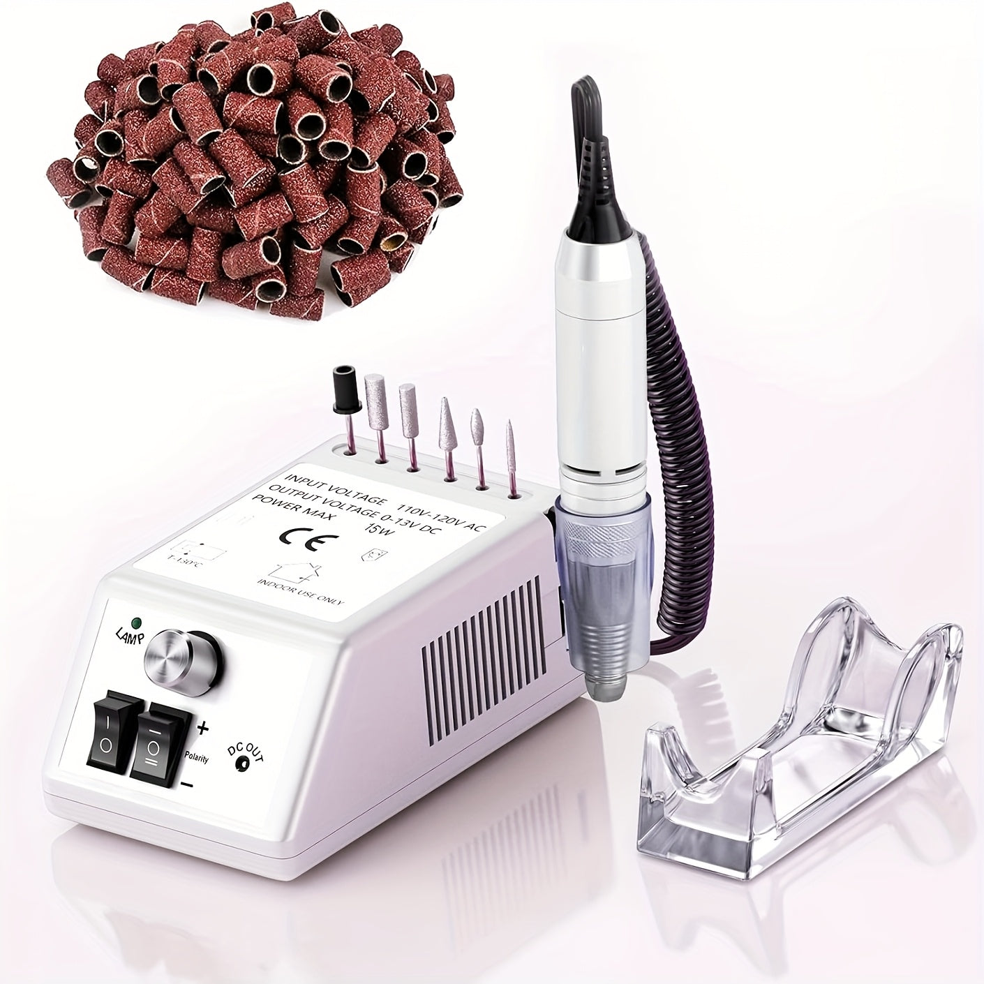 Lima Eléctrica de Uñas de 30,000 RPM, Lima de Uñas Eléctrica con 106 Bandas de Lija y Brocas para Uñas, Herramientas de Pedicura y Manicura para Acrílico para Uñas, Gruesas para Uñas, Suministros para Salones de Uñas para Uso Doméstico y en