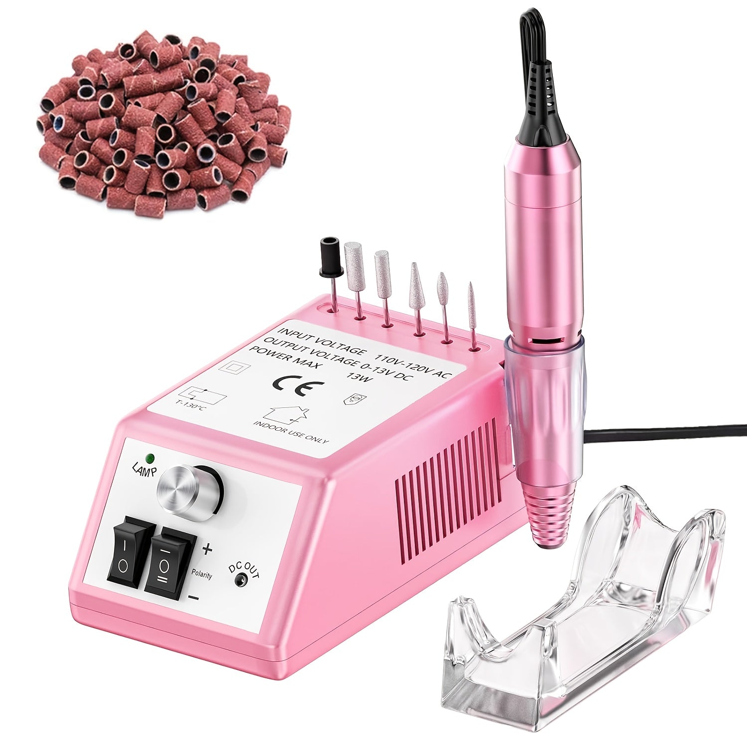 Lima Eléctrica de Uñas de 30,000 RPM, Lima de Uñas Eléctrica con 106 Bandas de Lija y Brocas para Uñas, Herramientas de Pedicura y Manicura para Acrílico para Uñas, Gruesas para Uñas, Suministros para Salones de Uñas para Uso Doméstico y en