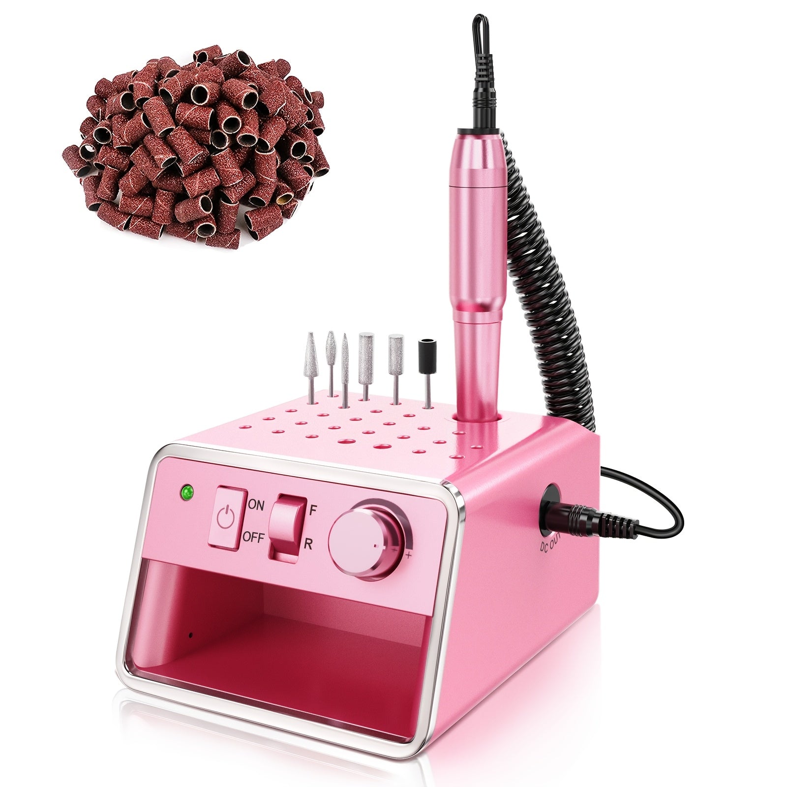 Limpiador de Uñas 2 en 1, Lima Eléctrica de 20.000 RPM con Soporte y Bandas Reemplazables - Alimentación USB para Cuidado de Manos y Pies, Ideal para Hogar y Salón variant image