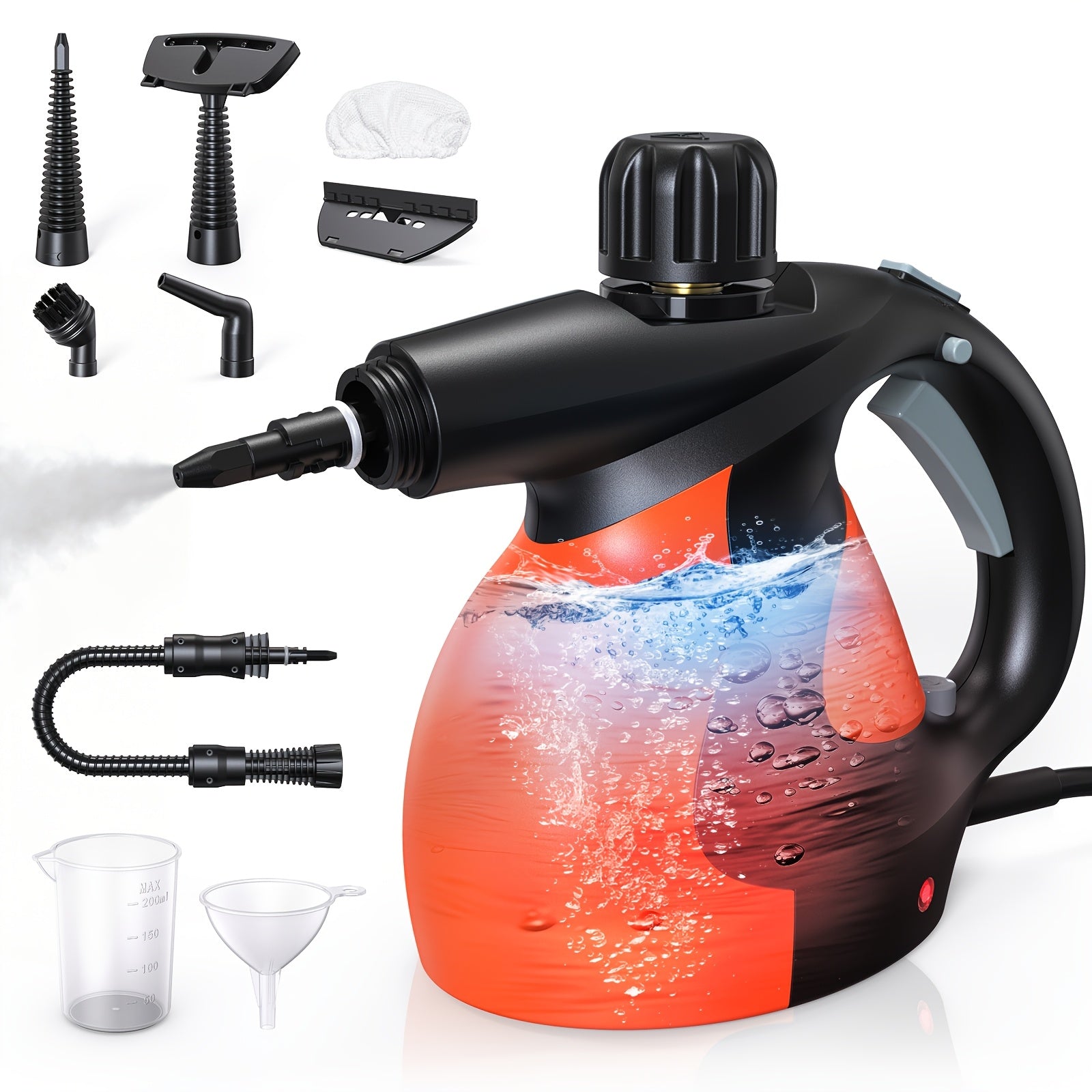 Limpiador de vapor presurizado ajustable, vaporizador de mano multisuperficie para limpieza, salida de vapor de 1 bar a 3.5 bar, caldera engrosada mejorada, limpieza 100 % libre de químicos con bloqueo de seguridad para azulejos, ventanas -