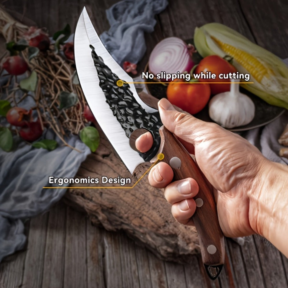 Machete deshuesador multifuncional de 27.94 cm con agujero, hoja afilada, acero inoxidable, mango cómodo, apto para cocina, exteriores, pesca, barbacoa, puede cortar carne, pescado, verduras, frutas, deshuesar detail image - detail view 5