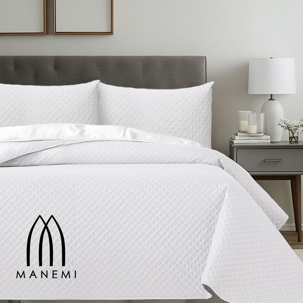 MANEMI - Colcha bouti para verano y entretiempo - Colcha para cama inluye 1 o 2 funda de cojin segun la medida，Colcha cubre cama 100% poliester, suave y transpirable. El diseño de la funda de cojin puede variar según el corte del tejido det