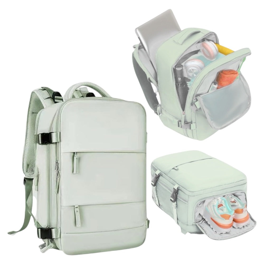 Mochila de Viaje para Cabina de Avion 45x30x20 para Vuelo Barato Equipaje de Mano y Espaciosa con Compartimento para Zapatos y Mochila Antirrobo Multifuncional para Viajes 2210. detail image - detail view 11
