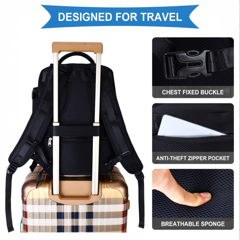 Mochila de Viaje para Cabina de Avion 45x30x20 para Vuelo Barato Equipaje de Mano y Espaciosa con Compartimento para Zapatos y Mochila Antirrobo Multifuncional para Viajes 2210. detail image - detail view 19