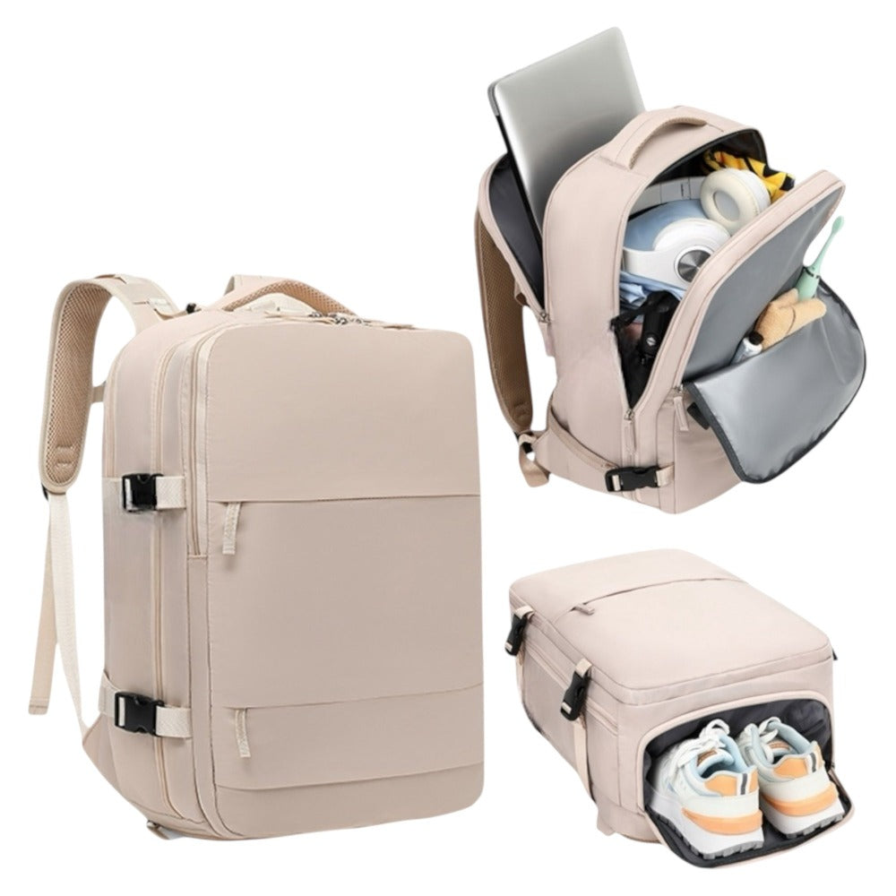 Mochila de Viaje para Cabina de Avion 45x30x20 para Vuelo Barato Equipaje de Mano y Espaciosa con Compartimento para Zapatos y Mochila Antirrobo Multifuncional para Viajes 2210. detail image - detail view 7