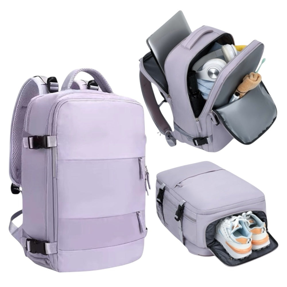Mochila de Viaje para Cabina de Avion 45x30x20 para Vuelo Barato Equipaje de Mano y Espaciosa con Compartimento para Zapatos y Mochila Antirrobo Multifuncional para Viajes 2210. detail image - detail view 8
