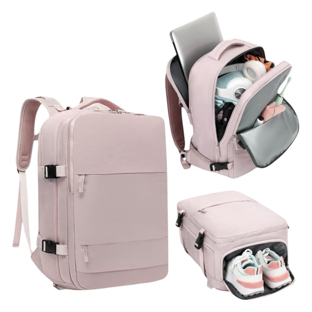 Mochila de Viaje para Cabina de Avion 45x30x20 para Vuelo Barato Equipaje de Mano y Espaciosa con Compartimento para Zapatos y Mochila Antirrobo Multifuncional para Viajes 2210. detail image - detail view 9