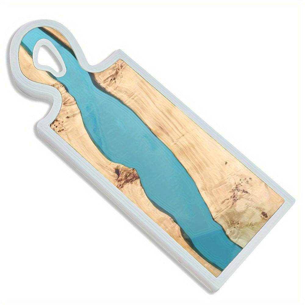 Molde de silicona con asa grande para hacer tablas de charcutería de resina DIY, bandeja de comida, manualidades DIY, tabla de cortar, decoración de mesa, molde de silicona grande y grueso detail image