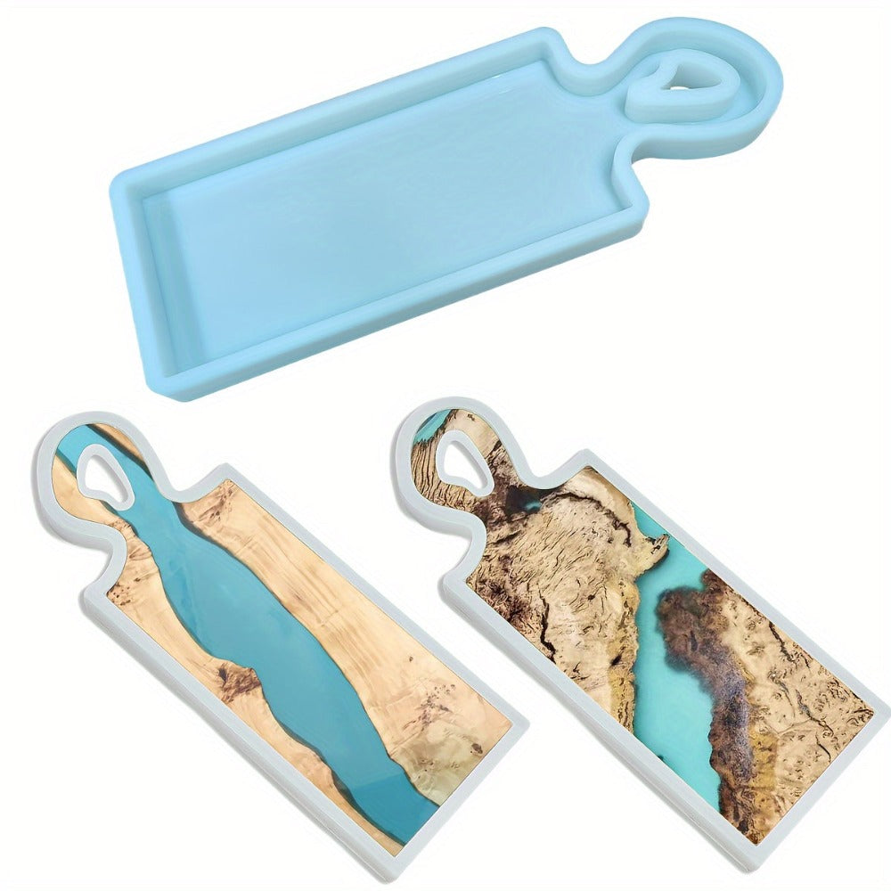 Molde de silicona con asa grande para hacer tablas de charcutería de resina DIY, bandeja de comida, manualidades DIY, tabla de cortar, decoración de mesa, molde de silicona grande y grueso product image