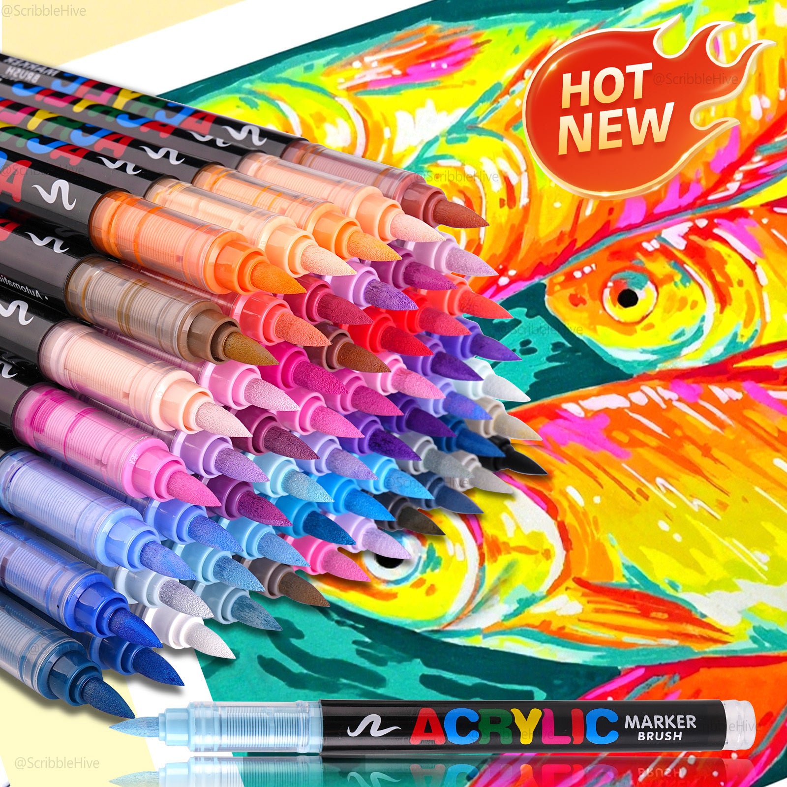 Nuevo set de marcadores Guangna de 360 colores para llevar en la bolsa, adecuado para plástico, vidrio, metal, bambú, lienzo, roca, cerámica y manualidades de tela, y utilizado para fines de pintura artística profesional detail image - deta