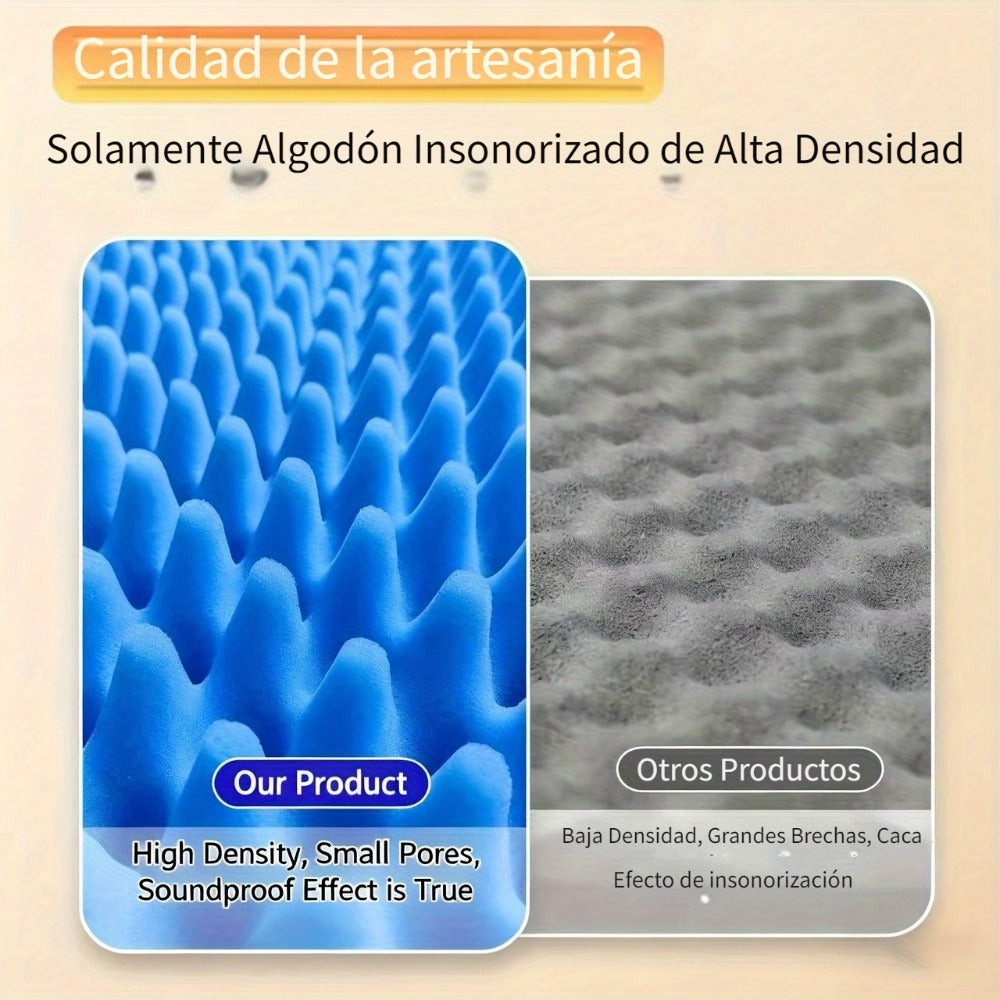 Panel de Espuma Insonorizante, Almohadilla Acústica de Alta Densidad, Panel de Pared Insonorizado Autoadhesivo Tipo Cartón de Huevos, 15 mm de Grosor, Adecuado para Conductos de HVAC detail image - detail view 6