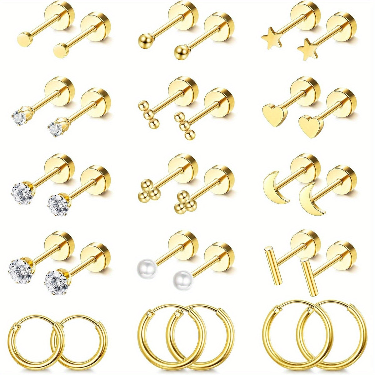 Pendientes de acero inoxidable para hombre | Diseño versátil para regalo y ocasiones especiales product image