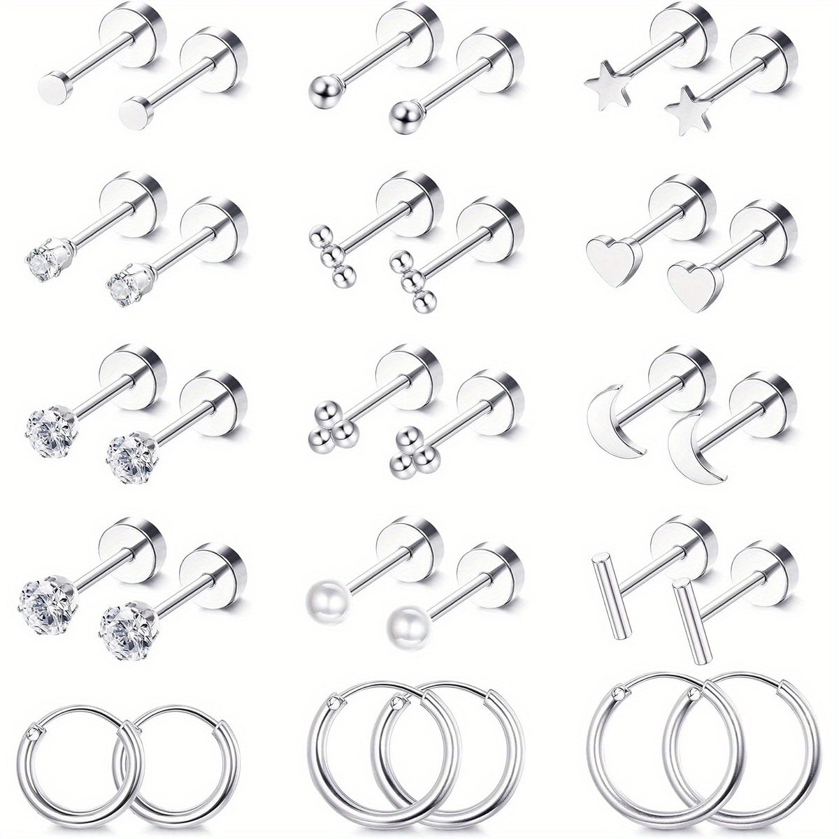 Pendientes de acero inoxidable para hombre | Diseño versátil para regalo y ocasiones especiales variant image