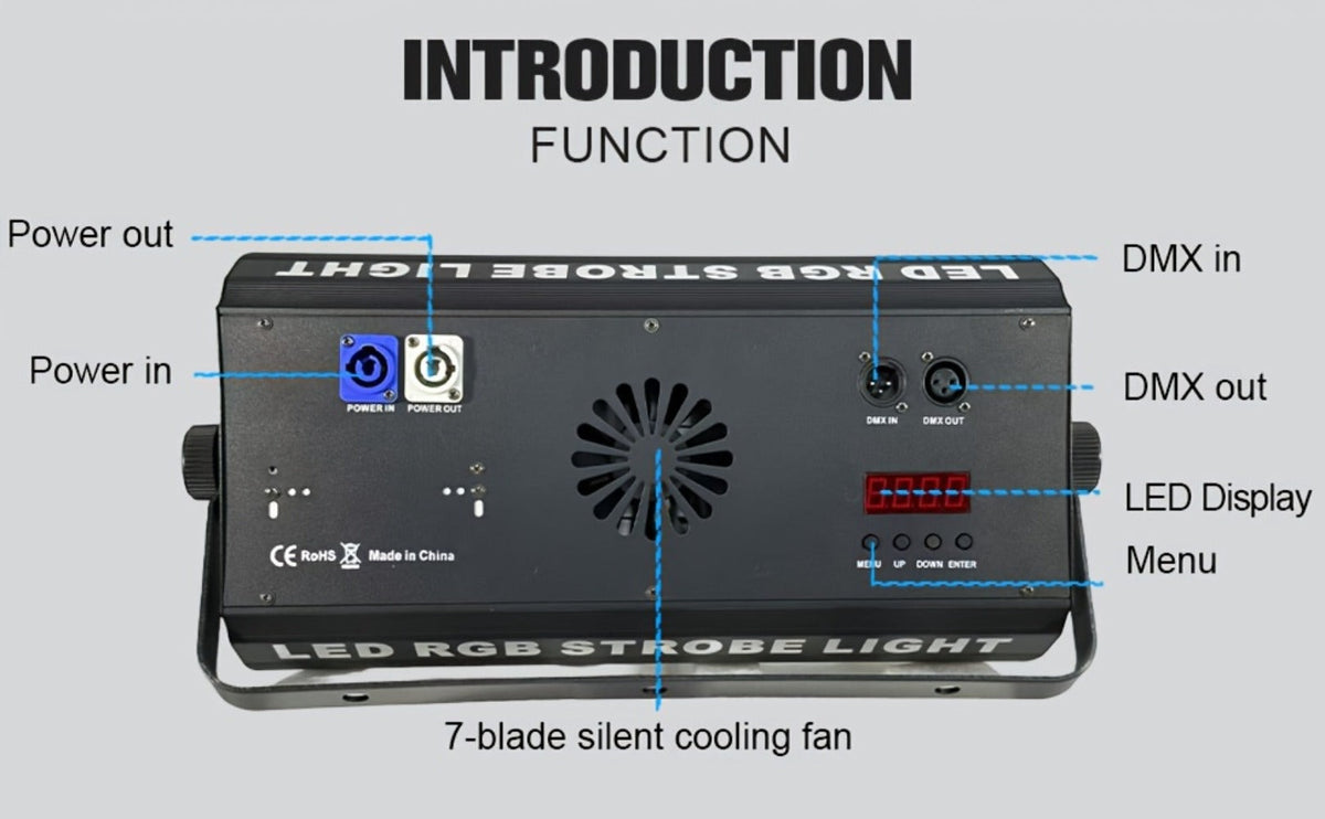 POLET 200W LEDRGBW 4 en 1 luz estroboscópica con partición 8+8 blanca 8000K DMX512 superbrillante para DJ, lavado, bodas, bar, efectos de iluminación escénica estroboscópica para fiestas, clubes y espectáculos detail image - detail view 16