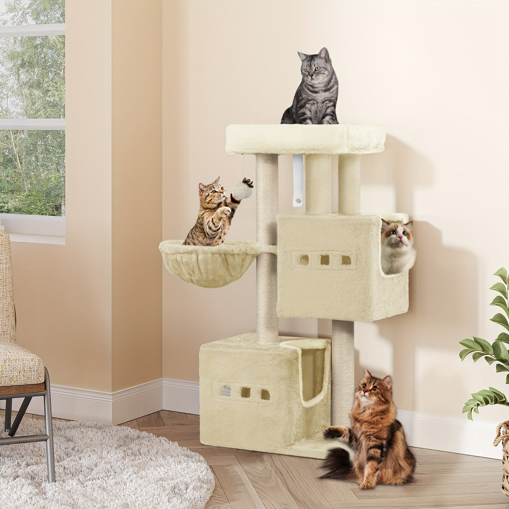 Rascador para gatos Poste 98 cm, Árbol, Antideslizante, Madera