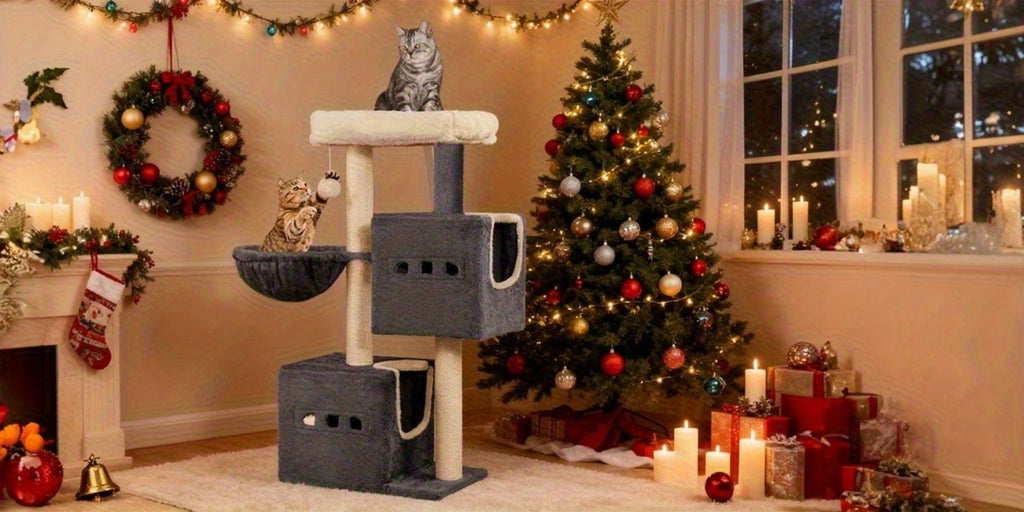 Rascador para gatos Poste 98 cm, Árbol, Antideslizante, Madera