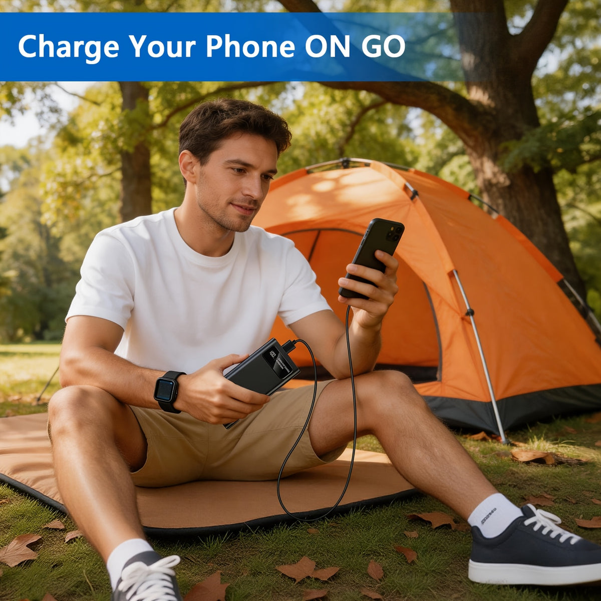 Batería externa 30000 mAh 22.5 W, Power bank para carga durante viajes uso diario