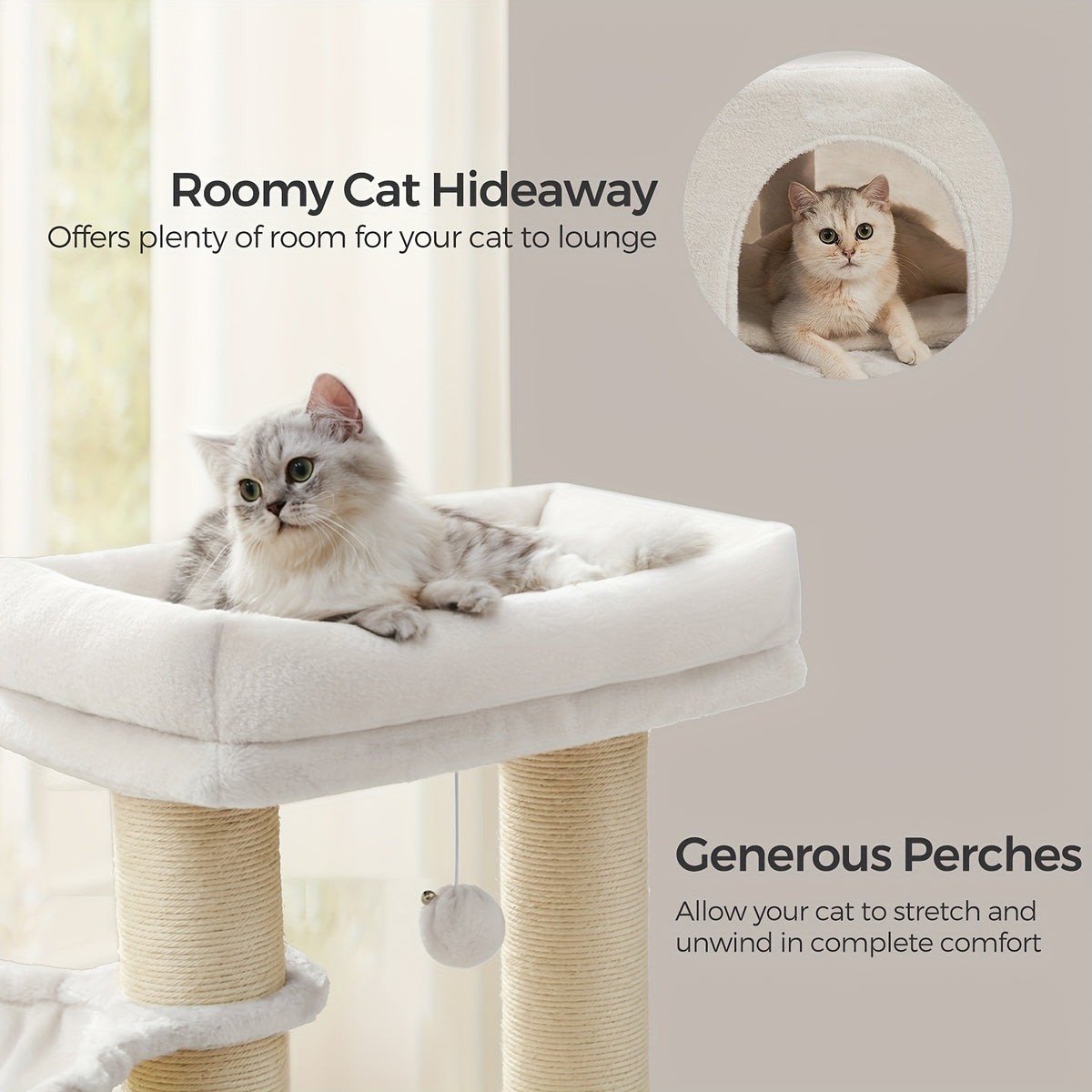 Rascador para gatos Árbol Alta Resistencia con Múltiples Niveles Grandes