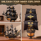 ROKR El Caballito de Mar Barca 3D Puzzle de Madera Modelos de Barcos Kits de Manualidades para Decoración del Hogar y la Oficina, un Regalo Distintivo para Amantes de las Manualidades Adultos detail image - detail view 5