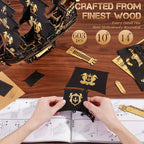 ROKR El Caballito de Mar Barca 3D Puzzle de Madera Modelos de Barcos Kits de Manualidades para Decoración del Hogar y la Oficina, un Regalo Distintivo para Amantes de las Manualidades Adultos detail image - detail view 7