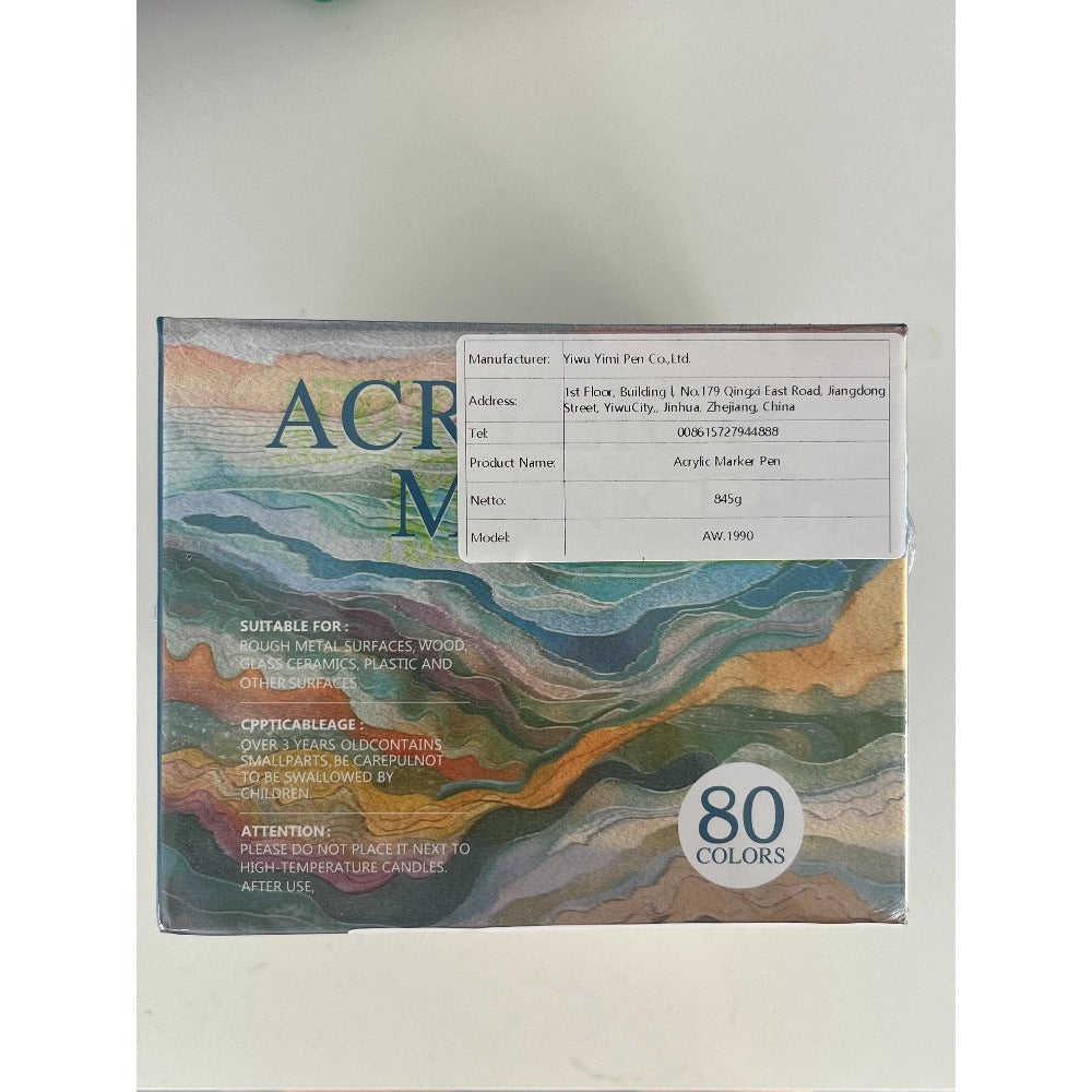 Rotuladores de pintura acrílica de 48/60/80 colores - Pinceles de pintura acrílica multicolor, rotuladores acrílicos para piedras, impermeables, juego de rotuladores acrílicos de punta de pincel, de secado rápido, ideales para pintar piedra
