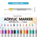 Rotuladores de pintura acrílica de 48/60/80 colores - Pinceles de pintura acrílica multicolor, rotuladores acrílicos para piedras, impermeables, juego de rotuladores acrílicos de punta de pincel, de secado rápido, ideales para pintar piedra