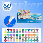 Rotuladores de pintura acrílica de 48/60/80 colores - Pinceles de pintura acrílica multicolor, rotuladores acrílicos para piedras, impermeables, juego de rotuladores acrílicos de punta de pincel, de secado rápido, ideales para pintar piedra