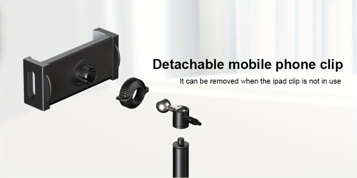 Soporte de Micrófono Profesional Aokeo con Trípode Ajustable, Soporte para Tableta y Bolsa de Transporte - Construcción de Hierro Negro, Conector XLR, Ideal para Actuaciones, Canto y Discursos, Equipo de Audio Profesional | Soporte de Micró