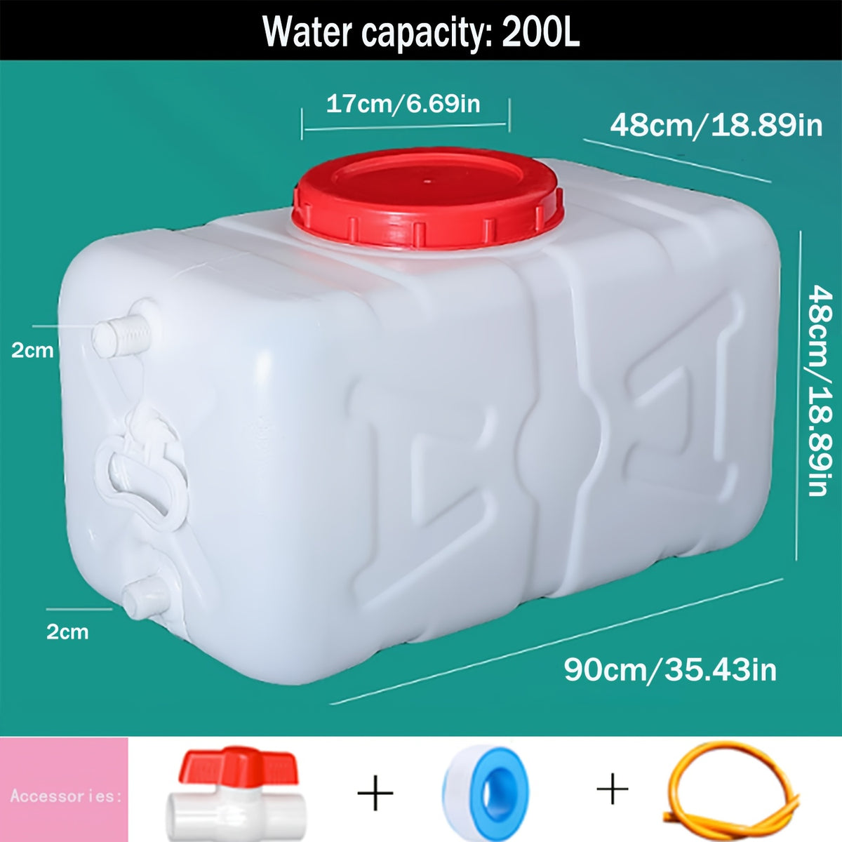 Tanque de agua de gran capacidad con grifo para uso doméstico y exterior 25L/50L/80L/110L/200L Cubo de almacenamiento de agua de plástico portátil y duradero variant image - product view 16