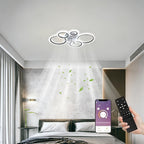Ventilador de techo LED con iluminación, lámpara con control remoto APP