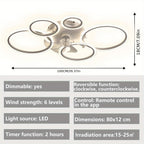 Ventilador de techo LED con iluminación, lámpara con control remoto APP