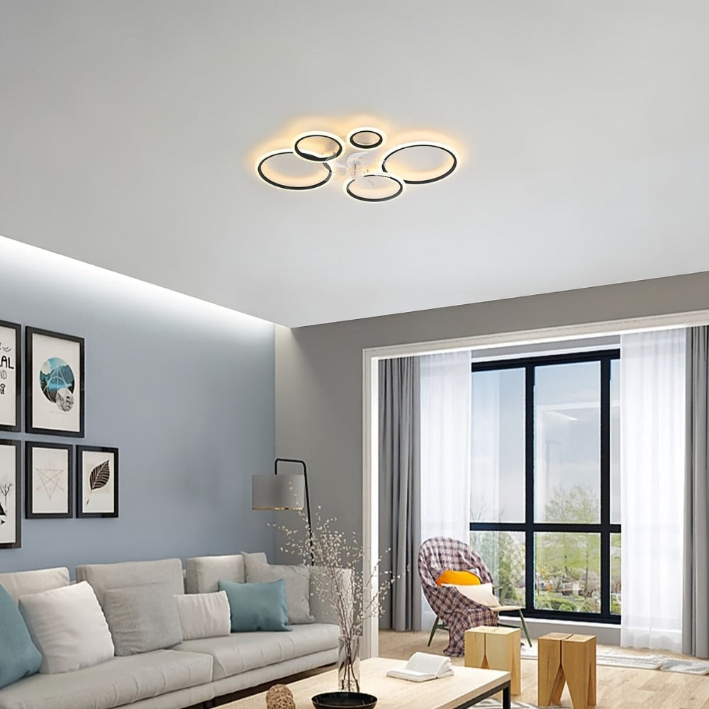 Ventilador de techo LED con iluminación, lámpara con control remoto APP